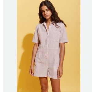 Brixton MERSEY SHORT COVERALL Red, Blue, White Size S.